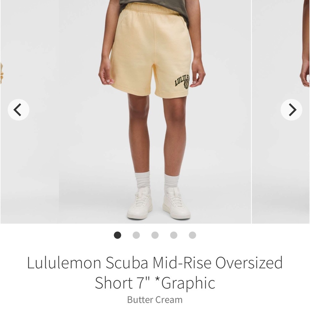 NEW with tags! Lululemon Scuba Mid-Rise Oversized Short 7"  Butter Cream XL - Picture 6 of 8